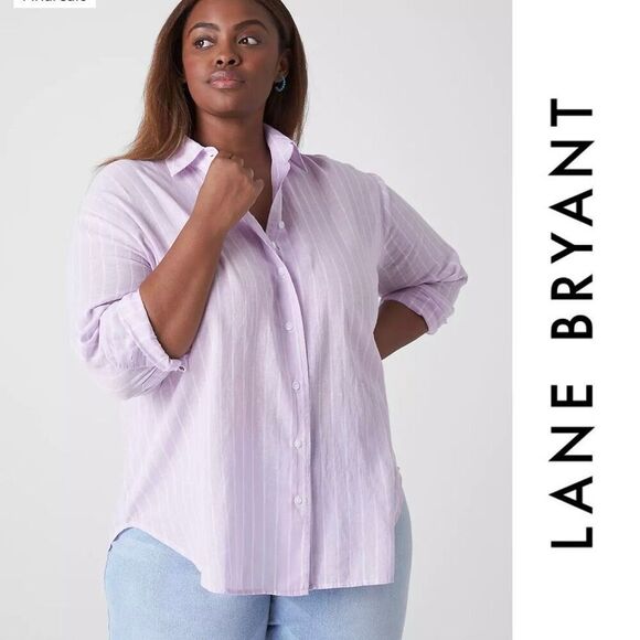 NWT Lane Bryant Relaxed Button Down Top 22/24 - Picture 1 of 8